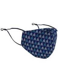 Christmas Tree Print Face Mask in Blue and Teal