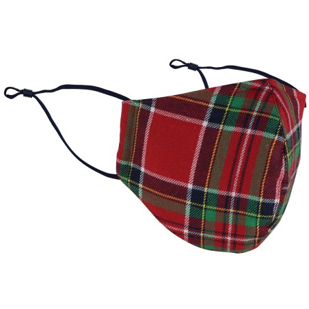 Christmas Plaid Face Mask in Green, Red, and Gold