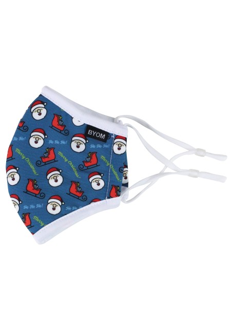 Kids Christmas Mask in HoHoHo Santa Print