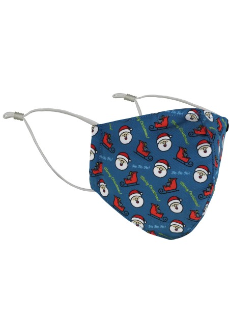 HoHoHo Face Mask in Teal Blue