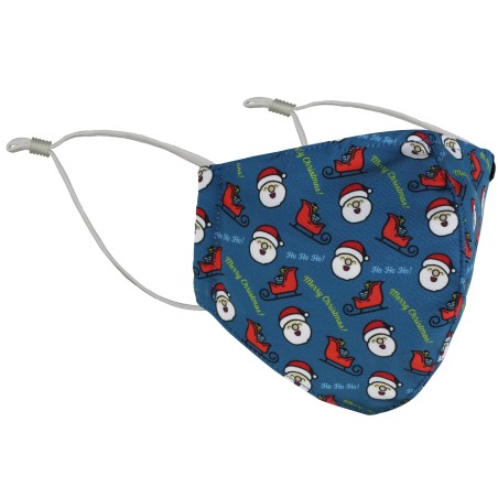 HoHoHo Face Mask in Teal Blue