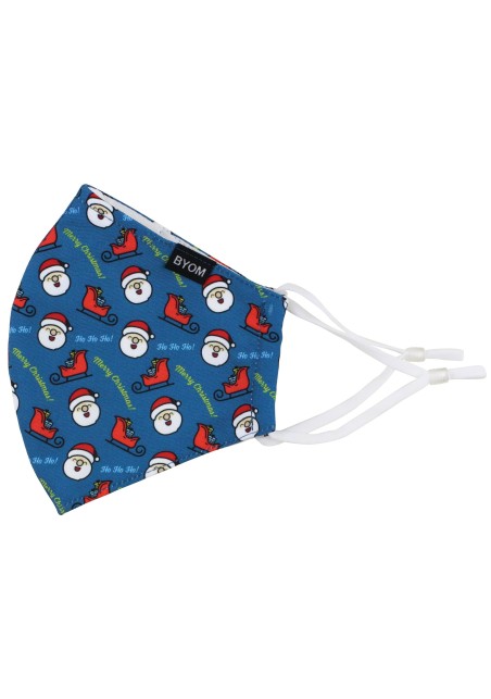 HoHoHo Face Mask in Teal Blue Flat
