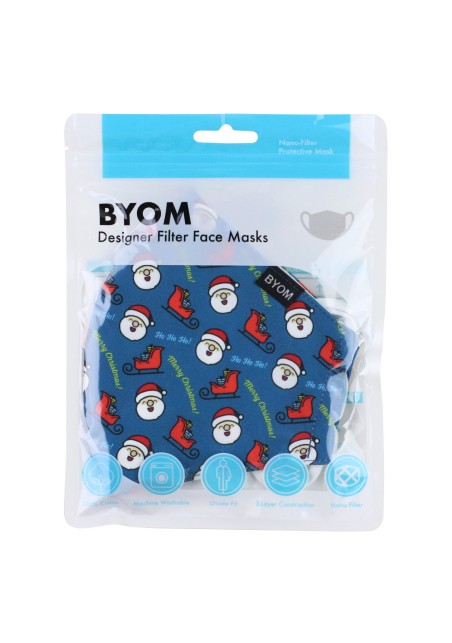 HoHoHo Face Mask in Teal Blue in Bag