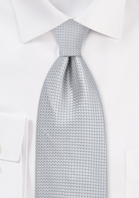 Festive Platinum Silk Tie