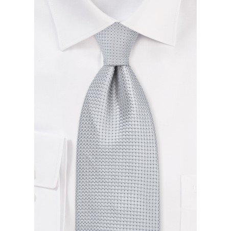 Festive Platinum Silk Tie