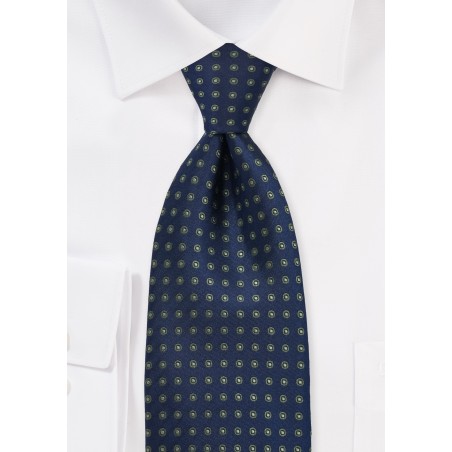 Navy & Green Polka Dot Tie