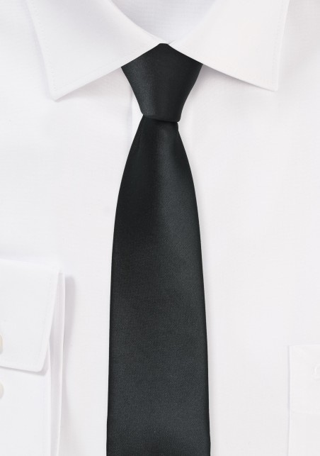 Solid Black Skinny Tie
