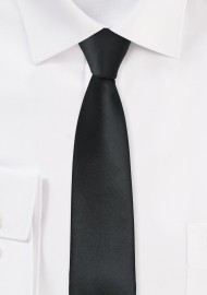 Solid Black Skinny Tie