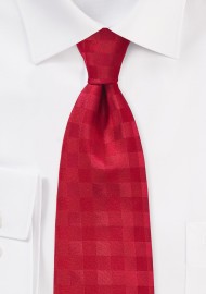 Monochromatic Gingham Tie in Bright Red