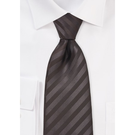 Striped Tie in Espresso