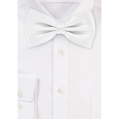 Formal Solid Bright White Bow Tie