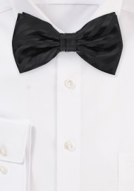 Classic Tonal Stripe Black Bow Tie