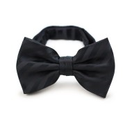 Classic Tonal Stripe Black Bow Tie
