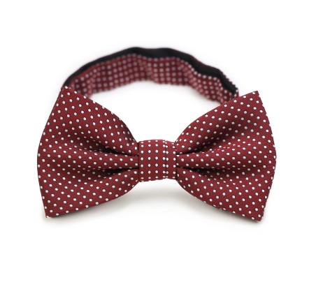 Elegant Pin Dot Bow Tie in Burgundy