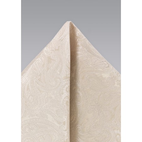 Light Tan Paisley Pocket Square