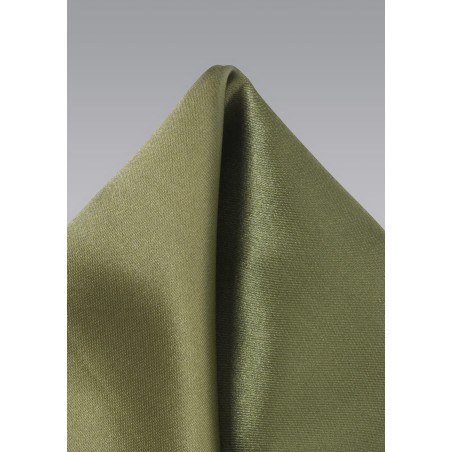 Solid Olive Green Pocket Square