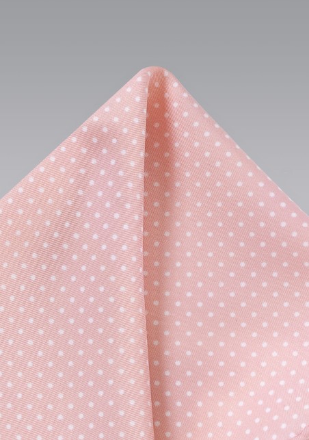 Pin Dot Pocket Square in Pink and White