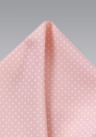 Pin Dot Pocket Square in Pink and White
