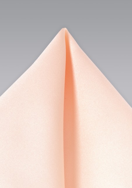 Peach pink pocket square - Solid peach colored hankie