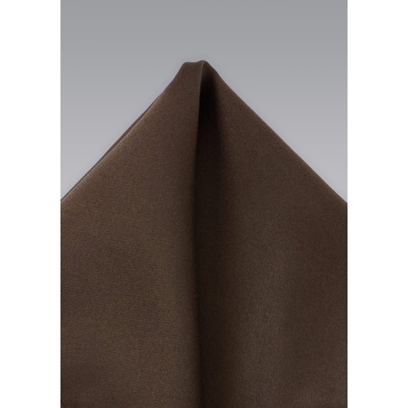 Solid Coffee Brown Pocket Square
