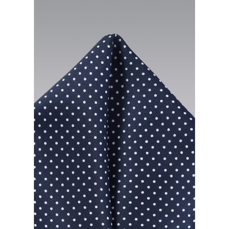 Midnight Blue Pin Dot Pocket Square