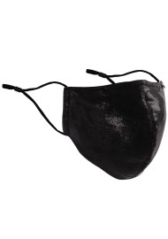 Shiny Black Faux Leather Look Mask