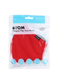 Solid Red Cotton Filter Mask in Bag