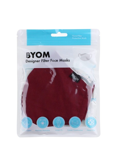 Filter Mask in Burgundy Red in Bag