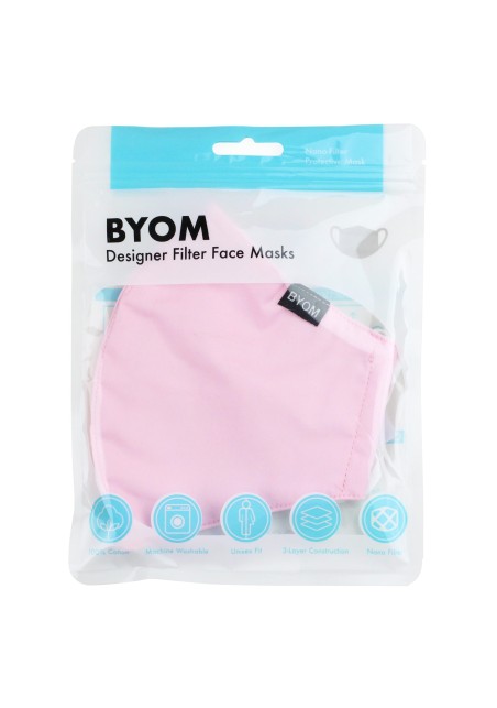 Blush Pink Cotton Filter Mask in Bag