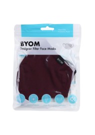 Plum Color Filter Mask in Cotton in Bag