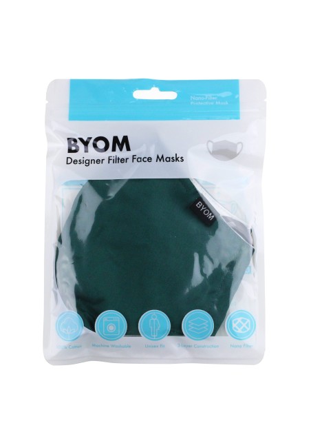Solid Dark Green Face Mask in Bag