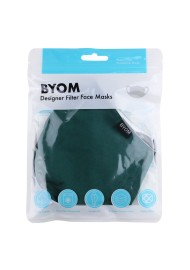Solid Dark Green Face Mask in Bag