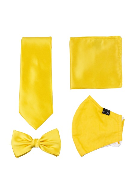 Bright Sun Yellow Tie and Mask Set