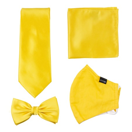 Bright Sun Yellow Tie and Mask Set