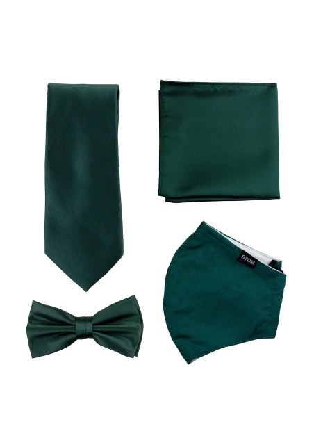 Dark Green Mask and Tie Set