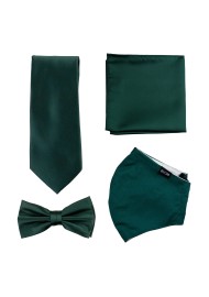 Dark Green Mask and Tie Set
