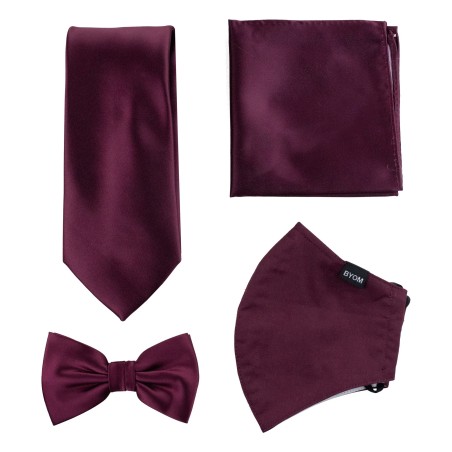 Plum Purple Mask and Tie Set