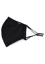 Croc Print Cotton Mask in Black