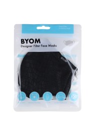 Croc Print Cotton Mask in Black in Bag