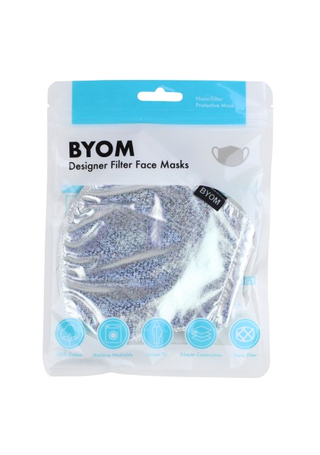 Silver Glitter Mask in Bag