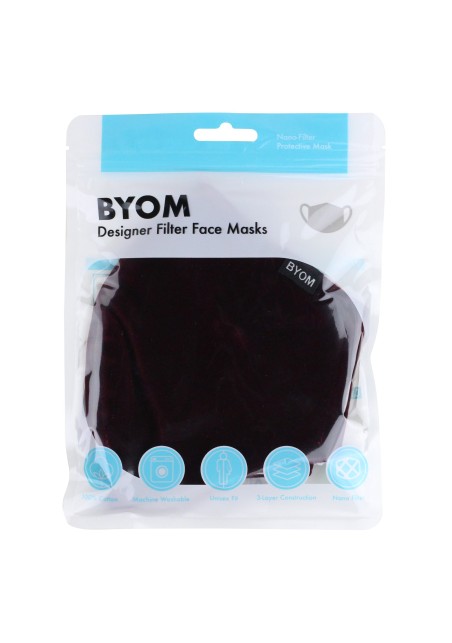 Velvet Face Mask in Elegant Burgundy in Bag