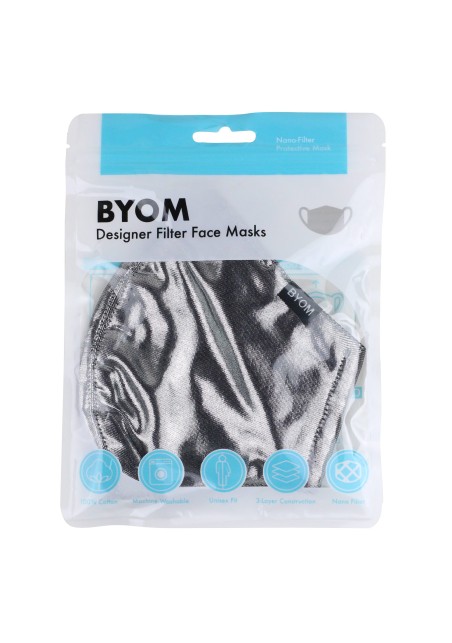 Solid Mask in Metallic Silver in bag