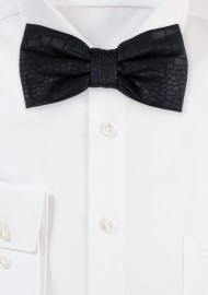 Croc Print Bow Tie in Black