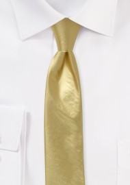 Vegas Gold Skinny Tie in Metallic Finnish