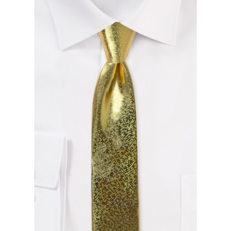 Gold Glitter Skinny Tie
