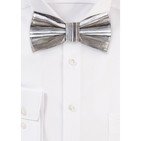 Rose Gold and Platinum Metallic Bow Tie