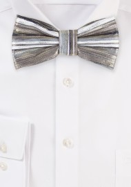 Rose Gold and Platinum Metallic Bow Tie