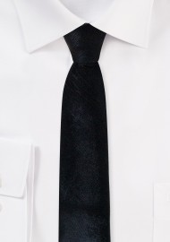 Skinny Black Tie in Faux Leather Look