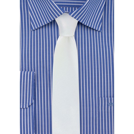 White Glitter Skinny Tie