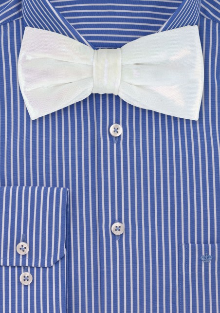 White Glitter Bow Tie